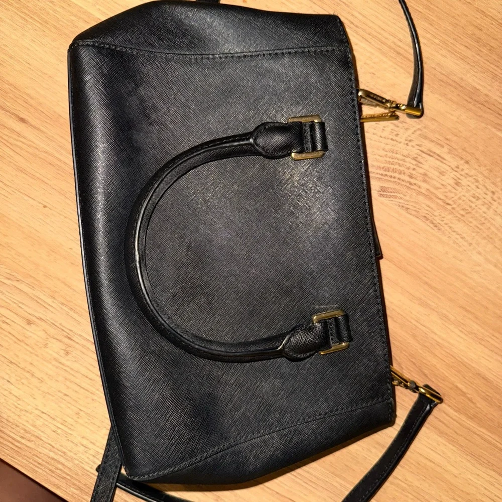 Michael Kors Black Satchel with Gold Accents - Picture 4 of 7